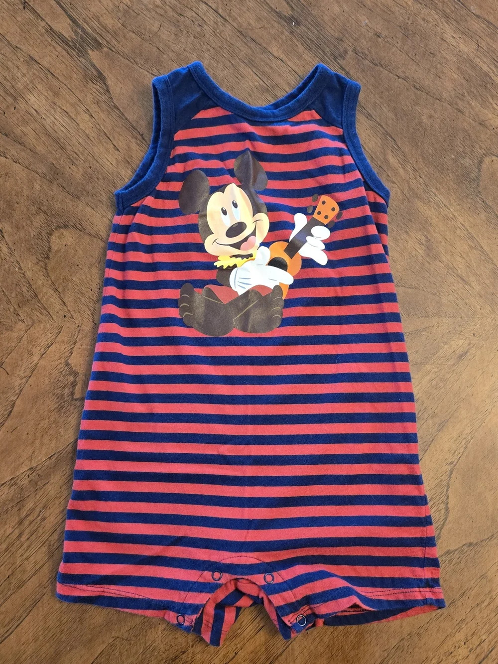 Disney Red and Blue Striped Mickey Mouse Tank One-Piece